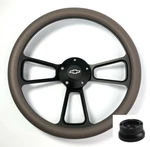 14" Black Steering Wheel (dark Gray Wrap, Chevy Bowtie Horn Button, Adapter A03). Fixed Price $222.06.