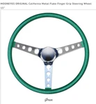15" Mooneyes 3-SPOKE Steering Wheel Green Metal Flake Finger Grip GS290FGGR. Fixed Price $189.99.