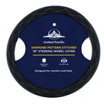 18" Crystal Stitched Leather Steering Wheel Cover - Blue Stitching. Fixed Price $34.33.