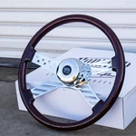 18" Wood Steering Wheel Chrome 4 Spoke Freightliner, Kenworth, Peterbilt, Volvo. Fixed Price $180.99.