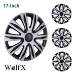 17" Wheel Rim Covers R17 Snap On Silver & Black Lacquer Hub Caps Replacement Abs. Fixed Price $56.97.