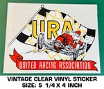 United Racing Association - Vintage 90'S Clear Vinyl Decal Sticker. Fixed Price $9.48.