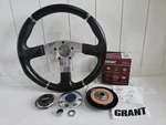Vintage Grant Steering Wheel 3 Spoke W/ Horn Button And Installation Kit Racing. Fixed Price $90.00.