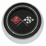 1965 1966 Corvette Steering Wheel Horn Button Emblem. Fixed Price $93.95.