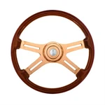 United Pacific 88119 Steering Wheel 18", 4 Rose Gold Spokes, Wood Grain Grip. Fixed Price $211.09.