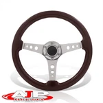 6 Bolts Silver Steel Dark Wood Deep Steering Wheel W/ Horn Universal 350MM 14". Fixed Price $47.00.