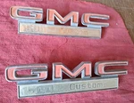 1969-1972 Gmc Truck Genuine Fender Emblems ( Lf And Rt ). Fixed Price $65.00.