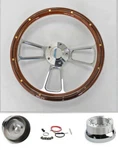69-93 Pontiac Gto Firebird Trans Am Steering Wheel Mahogany W/rivet & Billet 14". Fixed Price $224.29.