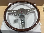 Mga Classic 14 Inch Wood Rim Steering Wheel Polished Billet Adaptor Boss. Fixed Price $233.21.