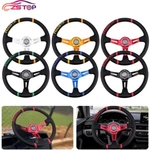 Universal Deep Dish Steering Wheel Leather Embroidery 13.5" 345MM 6 Bolts W/horn. Fixed Price $35.50.