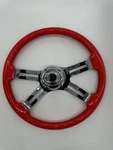 16" Chrome Red Steering Wheel Fits Freightliner Century, Columbia, Fld 120. Fixed Price $249.99.