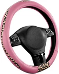 D-type Steering Wheel Cover Made With Pvc Leather And Leopard Fabric D-pink. Fixed Price $28.60.