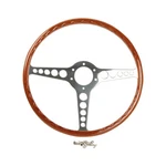 Jaguar E-type Wood Rim Steering Wheel 15" Brushed Aluminium Finish C28590. Fixed Price $435.22.