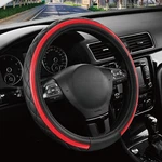 Road Comforts Leather Steering Wheel Cover Black & Red Universal Fit. Fixed Price $26.99.