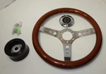New 13.5" Solid Wood Steering Wheel & Hub Adaptor Mga Mgb 1955-1967 Made Uk. Fixed Price $259.95.