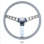 15" Mooneyes 3-SPOKE Steering Wheel Silver Metal Flake Finger Grip GS290FGSL. Fixed Price $189.99.