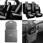 Gray Auto Car Seat Covers 2 Row For Solid Benches With Silicone Phone Holder. Fixed Price $23.99.