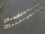 Dodge Meadowbrook Script 1456429 Emblem Nameplate Badge Metal 11 1/2" Long. Fixed Price $249.99.