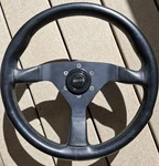 Momo Black Leather Steering Wheel Typ V 35 Kba 70068 W/hub. Fixed Price $189.00.