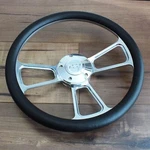 14" Inch Polished Steering Wheel Chevy Horn, 5 Hole Chevrolet Black Muscle Car. Fixed Price $165.82.