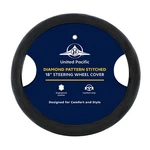 United Pacific 70118 Steering Wheel Cover, 18", Crystal Stitched Leather, Black. Fixed Price $50.29.