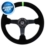 New Nrg Deep Dish Steering Wheel 350MM Black Suede Neon Stitching RST-036MB-S-GN. Fixed Price $198.00.