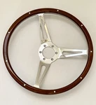 Momo-style 14'' Classic Riveted Wooden Steering Wheel Mustang Shelby Ac Cobra. Fixed Price $189.00.