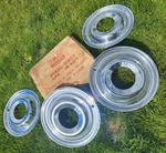 (4) Nos Oem 1949 1950 Ford Accessory Wheel Discs Hubcap Rings Beauty. Fixed Price $400.00.