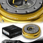Nrg SRK-400C-GD Aluminum Steering Wheel Gold 1.25" Thin Quick Release Short Hub. Fixed Price $125.00.
