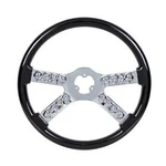 United Pacific 88177 Steering Wheel, 18", Chrome, With Skull Accent, Black. Fixed Price $314.61.