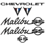 New Custom All Black Emblem Set / For 64-67 Malibu Chevelle Ss Script Badge Trim. Fixed Price $287.99.