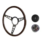 Steering Wheel Kit Shelby-style Woodgrain 15" 9-BOLT Mustang 65-67 W/ Black T.... Fixed Price $204.99.