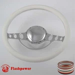 15.5'' Billet Steering Wheels White Half Wrap Mercury Cougar Capri Comet Cyclone. Fixed Price $225.50.