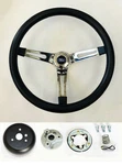 70-76 Torino Gran 15" Black Foam On Chrome Steering Wheel Ford Cap. Fixed Price $147.95.