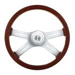 18" 4-SPOKE Wood Steering Wheel W/ Hub Adapter & Horn Button For Peterbilt. Fixed Price $199.99.