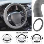 Real Leather Car Steering Wheel Cover Size Semi Custom Fit Suv Truck Gray. Fixed Price $18.90.