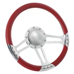 14'' Billet Steering Wheels Red Leather Hot Rod Gm Buick Riviera Lesabre Horn. Fixed Price $165.50.