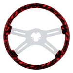 United Pacific 88236 Steering Wheel, Skull, With Hydro-dip Wood Finish, Red. Fixed Price $179.96.