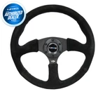 New Nrg 350MM Racing Steering Wheel Black Spoke Center Suede RST-023MB-S. Fixed Price $198.00.