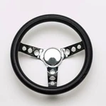 Classic Black Grip Chrome 11.5" Steering Wheel Musclecar Hotrod Pickup Truck. Fixed Price $128.35.