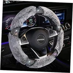 Kafeek Diamond Fluffy Microfiber Plush Steering Wheel Cover With Bling. Fixed Price $34.27.