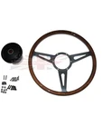 New 15" Laminated Riveted Wood Steering Wheel And Adaptor For Mga 1955-1962. Fixed Price $349.95.
