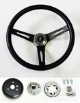 65-69 Ford Mustang Steering Wheel Black On 13 1/2" Center Cap. Fixed Price $117.95.