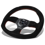 Nrg Reinforced 320MM 3-SPOKE Black Suede Red Stitching D-shape Steering Wheel. Fixed Price $134.00.