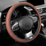 Alpmosn Elastic Stretch Steering Wheel Cover, Breathable Microfiber Brown-black. Fixed Price $15.35.