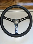 Vintage Superior 500 Steering Wheel Two Lane Black Top 55 Chevy Gasser 14-1/2. Fixed Price $249.00.