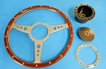 New 14" Laminated Wood Steering Wheel & Adaptor Hub Mga 1955-67. Fixed Price $299.95.