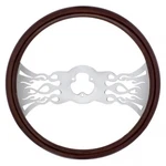 18" Wood Steering Wheel - Inferno Chrome Spoke. Fixed Price $197.99.