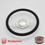 14" Billet Steering Wheel Black Half Wrap Ford Fairlane Galaxie Ltd Ranch W/horn. Fixed Price $155.50.