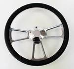 Mercury Cougar Comet Cyclone Steering Wheel Black And Billet 14" Shallow Dish. Fixed Price $191.57.